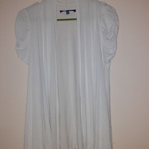 Women's white short sleeve cardigan